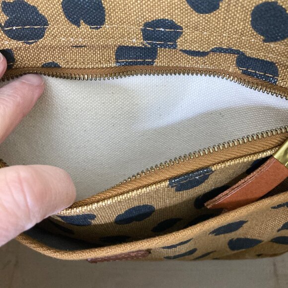 Madewell Canvas Transport Tote Painted Spots Leopard Print Sturdy Wear marks - Picture 11 of 13